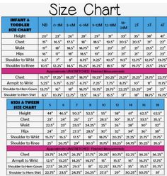 the size chart for children's shoes, including sizes and widths to choose from