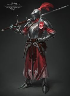 Concept Art by Max Yenin Red Knight, Medieval Knights, Knight Art, Knight Armor, Medieval Armor, Medieval Knight, Fantasy Armor, Fantasy Concept Art, Armors