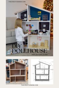 the dollhouse is made from wood and has two levels to fit into it's own house