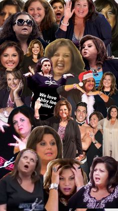 collage of many different women with their hands in the air