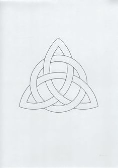 a drawing of a celtic knot on white paper