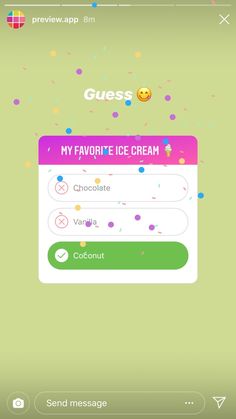 the app for ice cream is open and ready to be used on your phone or tablet