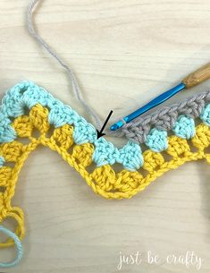 the crochet pattern is being worked on