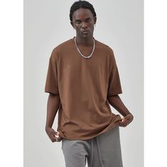 Solid Color Oversized Basic TeeTee  Material: 100%Cotton  Size: S, M, L, XL ,2XL Color: Apricot, Khaki, Brown, Coffee, Dary Gray  Season: Spring, Fall, Summer  Occasion: Leisure, Outdoor, Daily, Vacation, Fall Outfits, Spring Outfits, Summer Outfits Oversized Brown T-shirt, Brown Oversized Short Sleeve T-shirt, Brown Oversized Short Sleeve Tops, Oversized Brown Crew Neck Top, Oversized Brown T-shirt For Summer, Brown Oversized Basic Top, Casual Oversized Brown T-shirt, Oversized Brown Casual Top, Casual Oversized Brown Top