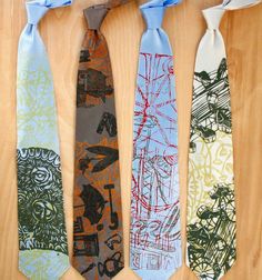 Tie Upcycle, Tie Embroidery, Piskel Art, Tie Design, Cooler Look, Painted Clothes, Printed Silk