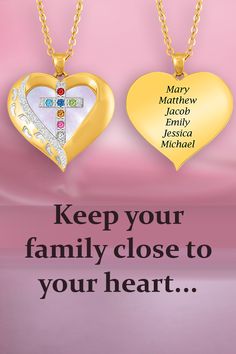 This enchanting 18kt gold-plated heart pendant features three sparkling diamonds and a silver-plated cross personalized with a dazzling array of Swarovski crystal birthstones — each one representing a different member of your family. Makes the perfect gift! Matthew And Mary, Gift Suggestions, Sparkle Diamonds, Swarovski Crystal, Heart Pendant