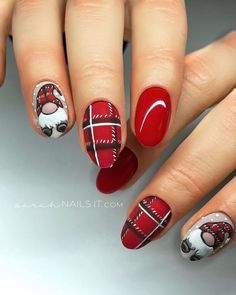 Xmas Nail Art, Christmas Gel, December Nails, Winter Nails Acrylic