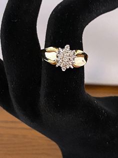 Vintage 10K Yellow Gold Round Diamond Marquise Style Cluster Cocktail Ring is a classic style. Size 6.5 Art Deco Diamond Rings, Art Deco Diamond, Cluster Ring, Cocktail Ring, Cocktail Rings, Rings Statement, Round Diamond, Diamond Rings, Round Diamonds