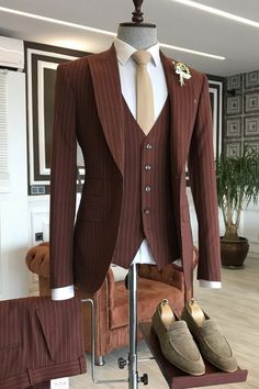 Griffith Fashion Rufous Peaked Lapel Three Pieces Business Suits Slim Fit Suit Men, Burgundy Jacket, Burgundy Suit, Suit For Men, Business Suits, Groomsmen Suits, Slim Fit Suits, Fashion Suits For Men