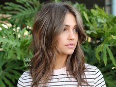 Long Layers With Chin Length Bangs, Choppy Layers For Fine Hair Mid Length, Layers For Long Hair Thick Hair, Long Shag Natural Wavy Hair, 2023 Hair Trends For Thick Hair, Popular 2023 Hairstyles, Long Bob With Bangs Oval Face, Curtain Bangs Over 40 Fine Hair, Medium Length Haircut Big Forehead