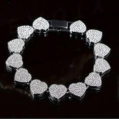 1pc Fashion Full Rhinestone Love Silvery Bracelet. Street Hip Hop Style Men Women's Fashion Jewelry Couple Bracelet Style: Funky The Main Material: Zinc Alloy Plating: Silver Plated Size: 8” Silver Crystal Heart Bracelet For Wedding, Elegant Silver Heart Bracelet With Rhinestones, Crystal Heart Bracelet For Wedding And Valentine's Day, Silver Heart Bracelet With Rhinestones, Elegant Rhinestone Bracelets For Valentine's Day, Adjustable Chain Bracelet For Valentine's Day Party, Adjustable Chain Bracelet For Party, Valentine's Day, Adjustable Chain Bracelet For Party On Valentine's Day, Elegant Crystal Heart Bracelet For Valentine's Day