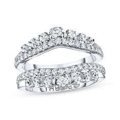 two white gold wedding rings with diamonds