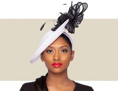 ANALIA FASCINATOR HAT - White and Black