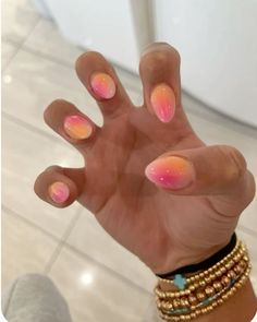 nail inspo trendy 2024 simple spring summer beach short medium almond square oval round pink blue aura design shape ideas art blue pink yellow green orange red purple chrome Teen Nails, Cruise Nails, Classy Acrylic, Beachy Nails, Colourful Nails, Orange Nail, Back To School Nails, Broken Nails, Colorful Nails