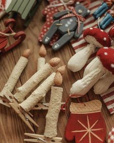 some small mushrooms and other items on a table