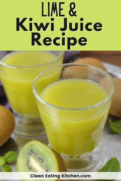 lime and kiwi juice recipe in small glasses