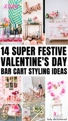 14 Super Festive Valentine's Day Bar Cart Styling Ideas Christmas Bar Cart, Nautical Bar, Boho Valentine, Valentine's Day Celebration, Cozy Bar, Rustic Valentine