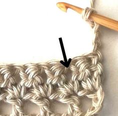 the crochet stitch is being worked on