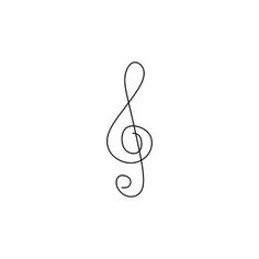 a black and white drawing of a treble