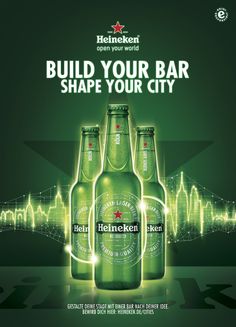 an advertisement for heineken beer