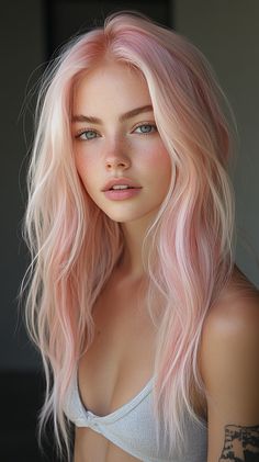 pink hair color ideas Hair Color Ideas Pink, Cotton Candy Pink Hair, Pink Dip Dye, Hot Pink Hair