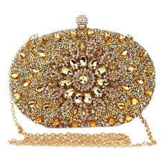 PRICES MAY VARY. Exquisitely Decorated Crystal Evening Bag: This evening clutch purse is a luxurious handcrafted rhinestone with satin lining. Enhance your noble image, enhance your elegance. Size of the Purse: 7.9 * 2.4 *6.1 inches (L * W * H), Weight: 1.1 pounds, suitable for phone, keychain, some basic cosmetics, makeup, credit cards etc. Multifunctions: This rhinstones hand bag has two detachable chains, can be used as Ceremony Clutch Bag / Evening Bag / Rhinestone clutch / Wedding Clutch / Homecoming Gifts, Clutch Purse Wedding, Purse For Wedding, Phone Keychain, Formal Bag, Beaded Clutch Purse, Rhinestone Clutch, Bridesmaid Bags, Gold Clutch