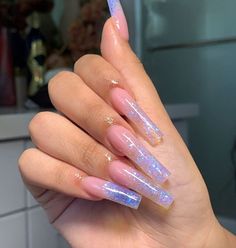 Aesthetic Nail Design, Aesthetic Nail, Pink Glitter Nails, Aesthetic Nails, Grunge Nails, Cute Acrylic Nail Designs, Long Acrylic Nails Coffin, Acrylic Nails Coffin Pink, Long Square Acrylic Nails