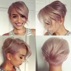 Kort Bob, Fine Curly Hair, Short Hairstyles Fine, Boring Hair, Long Pixie, Oval Face, Penteado Cabelo Curto, Rose Gold Hair, Short Haircut