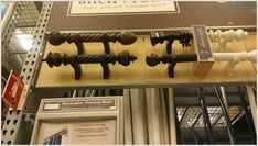 several different types of knobs and handles on display in a store or showroom