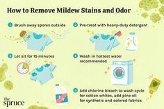 instructions on how to remove mild stains and odor from clothes in the washing machine or dryer