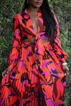 Zuri Maxi Dress – Mahdera Abstract Dress, Fabric Buttons, Red Abstract, Resort Collection, Lantern Sleeves, Maxi Dresses, Pleated Skirt, Wrap Dress, Full Length