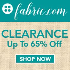 clearance up to 65 % off from fabric com, with the text clearance up to 55 %