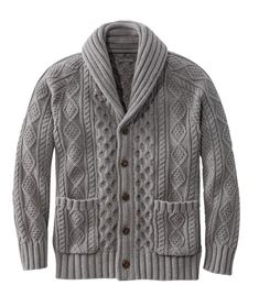 We've chosen all-cotton yarns for our classic shawl-collar cable cardigan to create the ultimate four-season sweater. The design is vintage inspired, but we've updated it with a slimmer, more modern fit. Slim Fit: Cut slim through the chest, sleeve and waist. 100% cotton. Machine wash, dry flat. Rib-knit buttoned shawl collar. Button-front placket. Patch pockets on front. Ribbed hem and cuffs. Imported. Fit: Slim | Men's Signature Cotton Fisherman Sweater, Shawl-Collar Cardigan Sweater, Cotton/C Knitted Cardigan Pattern, Mens Fashion Cardigan, Mens Knitted Cardigan, Mens Fashion Sweaters, Cadet Blue, Cable Cardigan, Shawl Collar Cardigan, Classic Cardigan, Fisherman Sweater