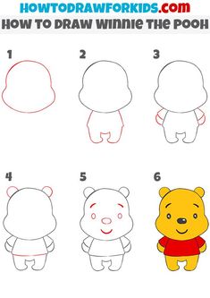 how to draw winnie the pooh from winnie the pooh with step by step instructions