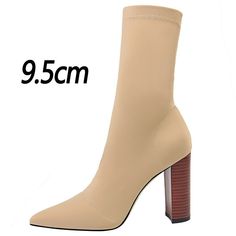 Upper Material: Stretch FabricToe Shape: Pointed ToeOutsole Material: RubberLining Material: Stretch & SpandexInsole Material: FabricFit: Fits true to size, take your normal sizeClosure Type: Slip-On Winter Stretch Boots With Round Toe, Fitted Beige Boots With Pointed Toe, Fall Stretch Boots With Round Toe, Beige High Ankle Heels, Fitted Beige Synthetic Boots, Winter Boots With Padded Ankle And Fitted Design, Winter Stretch Ankle Boots, Fitted Beige Ankle-high Boots, Casual Stretch Ankle-high Boots