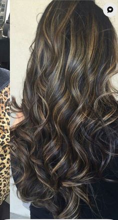 Black Hair With Brown Highlights, Black Hair With Blonde Highlights, Shortish Hair, Peinados Hair Styles, Highlights Curly Hair