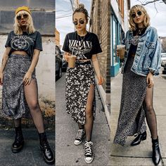 Look Festival, Best Winter Outfits, Looks Country, Alt Outfits, Estilo Rock, Ținută Casual, Midi Skirts