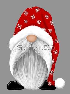 a santa claus hat with snowflakes on it