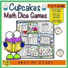 cupcakes math dice games for kids