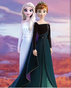 two frozen princesses standing next to each other