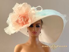 Big Hat Brunch, Derby Gala, Kentucky Derby Style, Kentucky Oaks, Big Hats, Derby Fashion, Large Brim Hat, Handmade Hats, Ladies Who Lunch