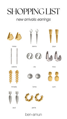 Explore hoops, drop down earrings, statement studs, and more from the Santa Fe Colleciton New Jewelry, Earrings Statement, Modern Earrings