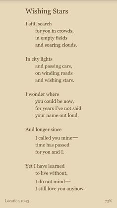 a poem that is written in two languages, with the words wishing stars on it