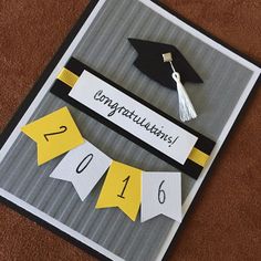 congratulations card with graduation cap and banner