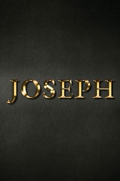 the word joseph written in gold on a black background