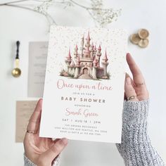 Celebrate the upcoming arrival of your little princess with our Editable Princess Baby Shower Invitation. This invite is ideal for creating a magical and enchanting baby shower atmosphere. The "Once Upon A Time Castle Baby Shower Invite" allows you to personalize the text and design elements to match your theme. The "Girl Baby Shower Invitation" features delightful designs that will impress your guests. Available as an instant digital download, it offers the convenience of quick edits and easy p Once Upon A Time Baby Shower Invitations, Once Upon A Time Baby Shower Theme Girl, Once Upon A Baby Shower Ideas, Once Upon A Time Baby Shower Theme, Fairytale Baby Shower Ideas, Fairytale Baby Shower Theme, Princess Baby Shower Theme, Princess Baby Shower Ideas, Princess Baby Shower Invitations