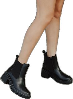 Chelsea Boots With Heel Pull Tab, Medium Width, Ankle-high Heeled Boots With Lug Sole In Faux Leather, Ankle-high Faux Leather Heeled Boots With Lug Sole, Black High Heel Chelsea Boots In Faux Leather, Medium Width Faux Leather Chelsea Boots, Black Boots With Heel Pull Tab For Fall, Ankle-high Faux Leather Chelsea Boots, Ankle-high Faux Leather Chelsea Boots Medium Width, Trendy Boots With Almond Toe And Lug Sole