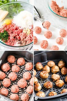 the steps to make meatballs in an air fryer