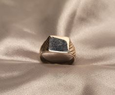 Custom sterling silver signet ring. Unisex Silver Signet Ring, Knoxville Tn, Signet Ring, Rings Statement, Statement Rings, Jewelry Rings, Sterling Silver, Square, Etsy Uk