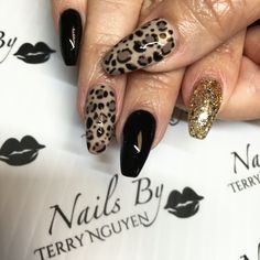 Animal print gel nails Leopard Nails, Pretty Hands, Nails Art